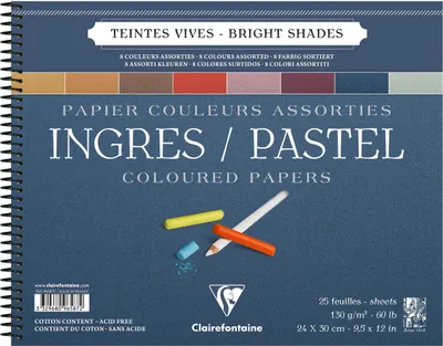Produktbild von Clairefontaine 5x Block 24x30cm 25 Blatt Lebendige Farben sort. 96587C