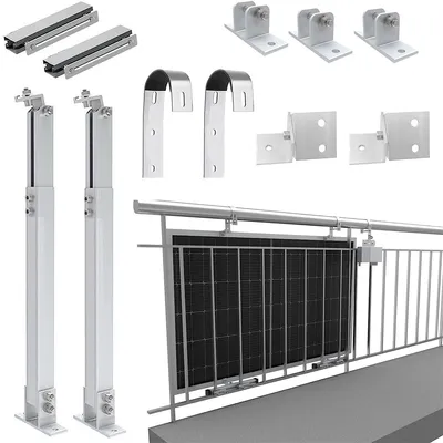 Produktbild von Balkonkraftwerk Halterung Aufständerung PV Modul Solarhalterung Balkon Geländer Befestigung für 1 Solarmodule