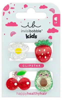 Imagen del producto de Pinzas para el cabello Clipstar Frutti Fun, paquete de 4 unidades