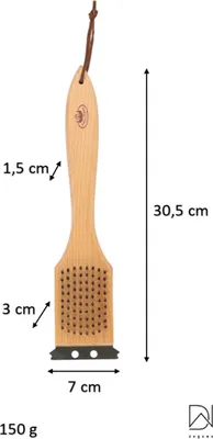 Produktbild von Grillbürste Reinigungsbürste 3 in 1 BBQ Rost Reiniger mit Buchenholzgriff