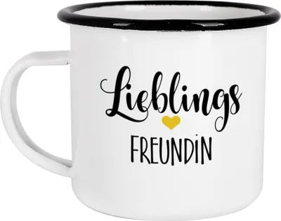 Produktbild von Emailletasse mit Motiv für Lieblingsmenschen (Lieblingsfreundin)