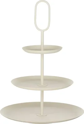 Image de Mica Decorations Rama Etagere – Tour et plateau de service pour table et buffet – Convient également comme plateau à gâteaux ou présentoir à gâteaux – Organisateur de cuisine en fer – H55 x Ø38 cm – Crème