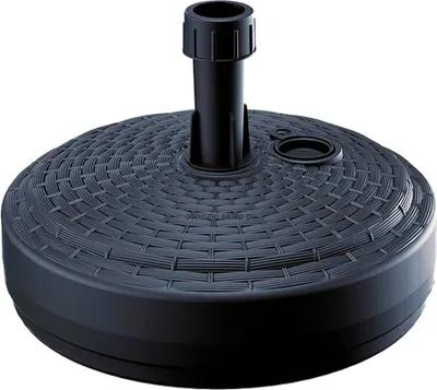 Produktbild von DEUBA® Sonnenschirmständer Poly Rattan Rund bis Ø 26 mm Mast Befüllbar Sonnenschirm Schirmständer Ständer Gartenschirm Balkon Terrasse Garten Schwarz