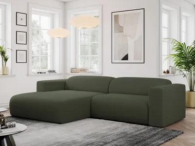 Produktbild von MKS MEBLE Ecksofa, Sofa L-Form, Wohnlandschaft L-Form, Modern Design Couch, Sofagarnitur, Couchgarnitur, Polsterecke - PASADENA -Grün Boucle - links seite