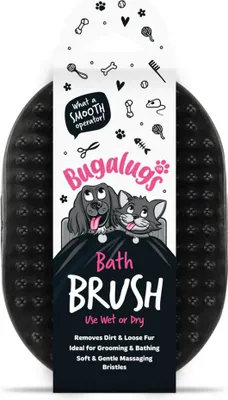 Zdjęcie produktu dla Bugalugs szczotka do kąpieli i pielęgnacji sierści dla psów i kotów - różowa lub czarna czarna
