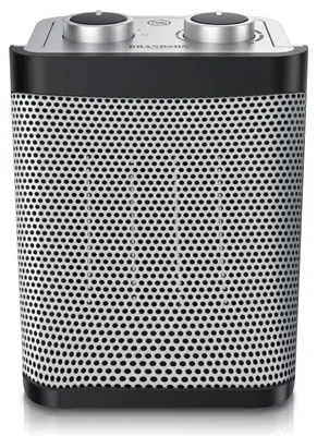 Immagine prodotto di Riscaldatore ceramico Brandson da 1500 W, leggero (solo 905 grammi), con 2 livelli di potenza, termostato ambiente regolabile, funzione di ventilazione, riscaldatore portatile, disponibile nei colori argento e nero