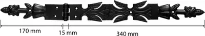 Produktbild von Truhenband Tischband Zierscharniere 530 (170x340) Schmiedeeisen Schwarz