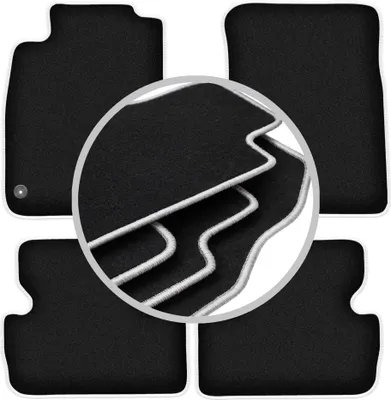 Produktbild von Fußmatten Automatten Velours Schwarz/Silber für Lexus IS II 2005-2013 Set 4-tlg