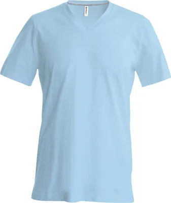 Produktbild von Kariban Herren T-Shirt Kurzarm V-Neck V-Ausschnitt Basic Kurzarmshirt, Größe:S, Farbe:Sky Blue