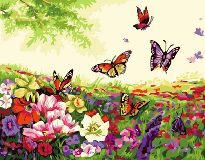 Produktbild von Malen nach Zahlen 5d Diamond Painting Blumenwiese Malen nach Zahlen 20x30cm