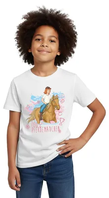 Produktbild von Spreadshirt Bibi Und Tina Pferdemädchen 100% Kinder T-Shirt, 98/104 (3-4 Jahre), Weiß