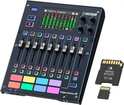 Immagine prodotto di Boss GCS-8 Gigcaster Mixer in streaming con scheda SD