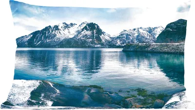 Produktbild von MuchoWow® Zierkissen Sofakissen Wohnzimmer Dekokissen 60x40 cm Wasser - Berge - Natur - Kopfkissen - Polster mit Foto