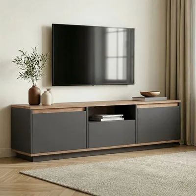 Immagine prodotto di Morrigan - Mobile Porta tv, 160x30x42h cm Nero Antracite, un Ripiano