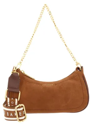 Produktbild von Ted Baker Leder Umhängetasche Shayine Webbing Small Suede Shoulder Bag Brown hellbraun