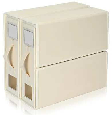 Produktbild von Bettwäsche-Organizer, 2-teilig, faltbar, beige, für die Aufbewahrung von Decken und Bettwäsche