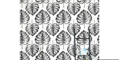 Produktbild von Coloray Fototapete 312x219 cm Latextapete Magicstick - Monstera-Blatt tropischer Blumen