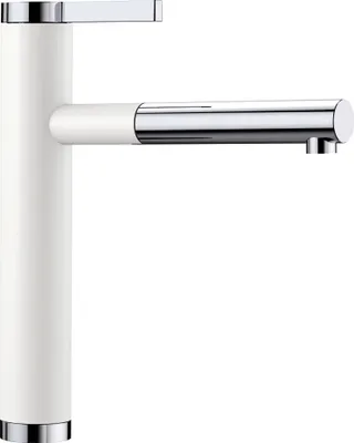 Produktbild von BLANCO LINEE-S Armatur / Silgranitweiß/Chrom / Zugauslauf / Hochdruck