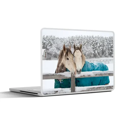 Produktbild von MuchoWow® Laptop Aufkleber Sticker Cover Pferde - Decke - Schnee 30x21 cm - Sticker für Laptop - Selbstklebend
