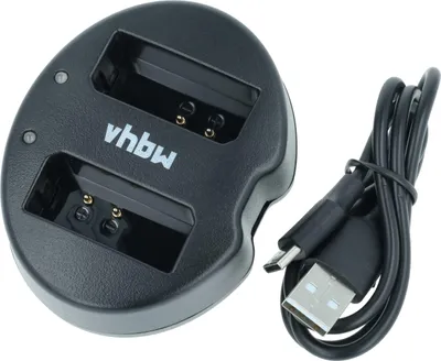 Produktbild von vhbw Dual USB-C Ladegerät kompatibel mit Canon EOS 1100D, 2000D, 1200D, 4000D, 1300D, Kiss X70, Kiss X50 Kamera - Ladeschale + USB-C Kabel Ladeanzeige