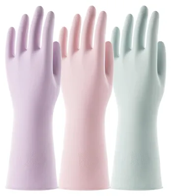 Haushaltshandschuhe 3 Paar, Latex, M, rutschfest, wasserdicht
