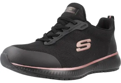 Produktbild von Skechers Damen Squad Sr Trainers, Black Flat Knit /Rose Gold Trim, 38.5 EU