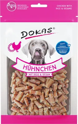 Produktbild von Dokas Hühnchen mit Reis & Sesam, Snacks, Hund, Adult, Reis, 70 g