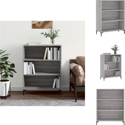 Productafbeelding van vidaXL Boekenkast, grijs Sonoma, 69,5 x 32,5 x 90 cm, houtvezel - Boekenkasten & boekenschappen