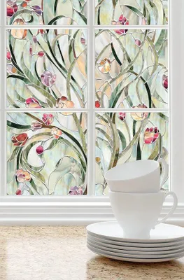 Image de Film pour fenêtres Unyqoos® – Effet vitrail et décoratif, opaque avec protection UV, sans colle, motif répétitif adapté à toutes les tailles de fenêtres