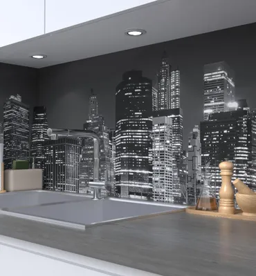 Produktbild von Küchenrückwand selbstklebend Amerika Panorama Spritzschutz Folie 220 x 60cm