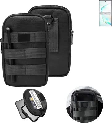 Produktbild von K-S-Trade Holster Gürtel Tasche kompatibel mit Samsung Galaxy Note10+ Exynos Handy Tasche Schutz Hülle dunkel-grau viele Fächer, 1x