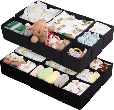 Produktbild von 14-teiliges ORLISA Malm Schubladen Organizer Set Schwarz