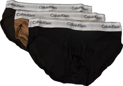 Obrázek produktu pro Pánské slipy CK CALVIN KLEIN 3-dílné balení bavlněných elastických kalhotek s nohavičkou článek NB3342A HIP BRIEF 3PK, 8MA Black / Woodland / Sandalwood, XL, 95% bavlna,5% Elastan