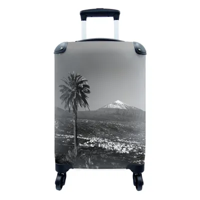 Produktbild von MuchoWow® Koffer Handgepäck Trolley Rollkoffer Kleine Reisekoffer mit 4 Rollen - Orotava mit Blick auf den Vulkan El Teide auf Teneriffa - Schwarz und weiß - Cabin Size < 55x40x23 cm & 55x40x20 cm - Fotokoffer - Kabinenkoffer - Boardgepäck - Reise-Box - Reisekoffer - Reisegepäck - Koffer mit Bild - Trolley für Kinder