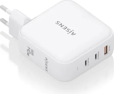 Produktbild von Ladegerät gan de wall aisens asch-140w3p030-w/ 2xusb type-c/ 1xusb/ 140w