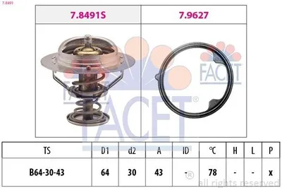 Produktbild von FACET Thermostat Kühlmittel 78°C für HONDA CIVIC VIII Hatchback (FN, FK) CR-V III (RE) CIVIC VI Hatchback (EJ, EK) Accord VII Limousine (CL, CN)