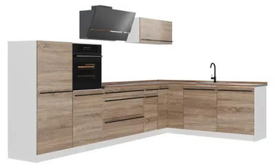 Imagen del producto de Cocina esquinera Vicco R-Line Sonoma/Blanco 347 x cm sin encimera, Model 67632