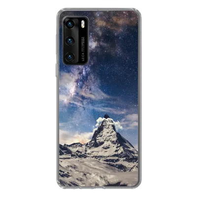 Produktbild von MuchoWow® Handyhülle Schutzhülle Hülle für Huawei P40 Berge - Sterne - Universum - Jungen - Mädchen - Kinder Silikon Softcase Handy Hülle - Handytasche