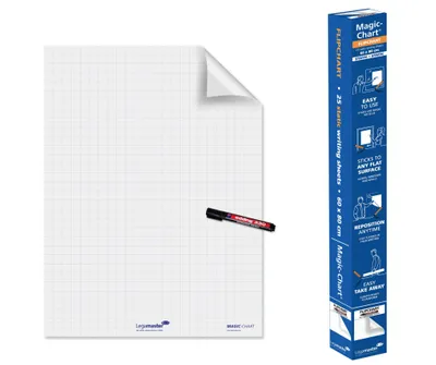 Zdjęcie produktu dla Legamaster Magic-Chart folia do flipchartów 60x80cm, Wielobarwny, Polipropylen (PP), 600 mm, 0,0500 mm, 588 g, 62 mm