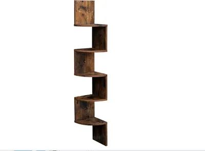 Produktbild von Eckregal Regal Wandregal Bücherregal Regal Design 20x20x120cm Braun