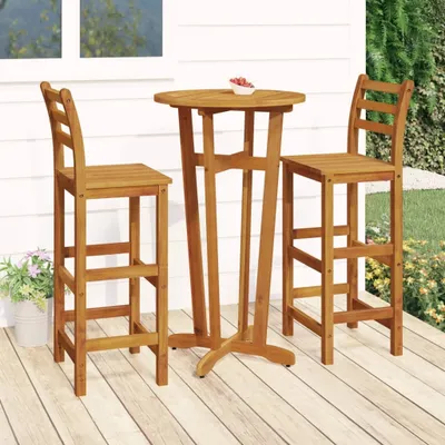 Produktbild von ZMH 3-tlg. Gartenbar-Set Massivholz Akazie