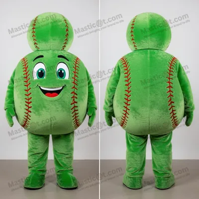 Image de Mascotte MASTICOT Baseball Ball Verte Padded