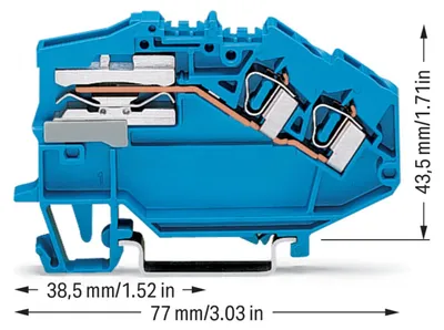 Produktbild von WAGO Trennklemme 781-643 0,08-4mm² blau