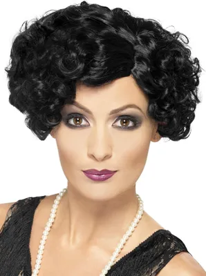 Produktbild von 20er Jahre Flapper Perücke schwarz kurz Locken