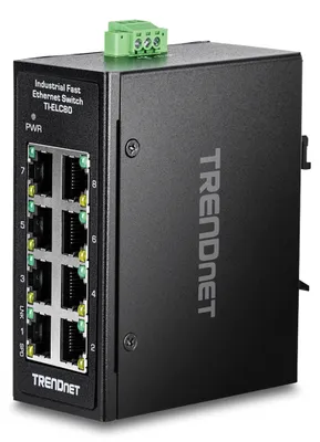 Obrázek produktu pro Trendnet TI-ELC80, Nespravované, Fast Ethernet (10/100), Plně duplexní režim, Montovatelné na zeď