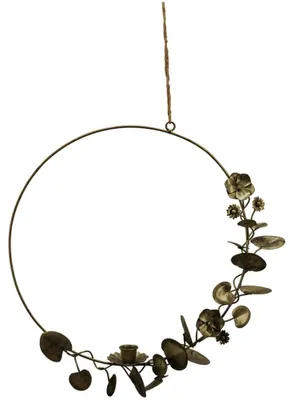 Produktbild von Kerzenhalter Ring Dekohänger Kranz braun 39x4,5x38 cm