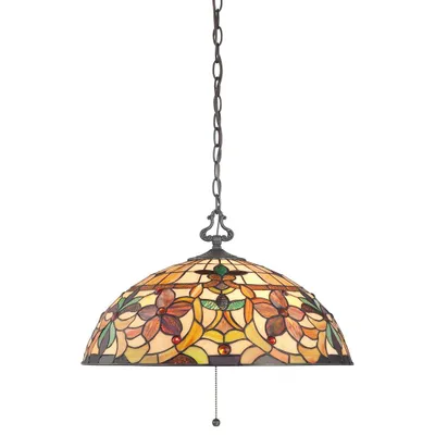Produktbild von Tiffany-Stil Deckenlampe 3 Lichter klassisches Buntglas Kami