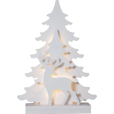 Produktbild von LED Weihnachtsdeko 'Grandy', Holz, Tanne & Hirsch, 41 cm