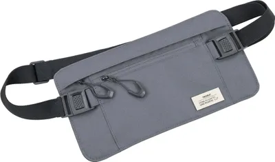Produktbild von Blaue Gürteltasche aus recyceltem Meeresplastik mit RFID-Schutz, wasserabweisenden Reißverschlüssen und zwei Fächern