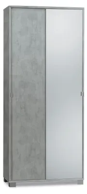 Immagine prodotto di Armadio 2 Ante Scorrevoli con Specchio 82x190x41 cm Cemento